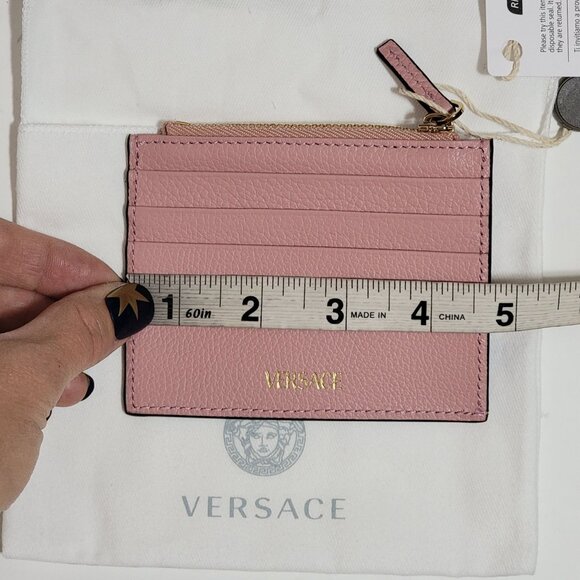 Versace Coin Wallet Card Holder Soft Light Pink Luxury Designer - Picture 5 of 7
